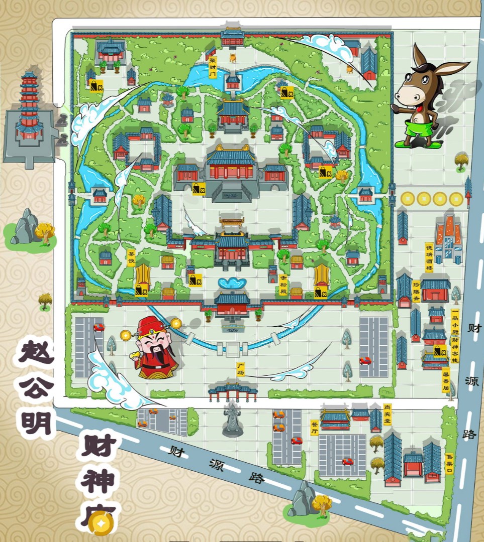 奉化寺庙类手绘地图